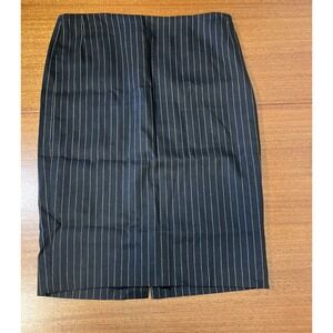 Ralph Lauren Collection Purple Label Navy Pinstripe Pencil Skirt Size 12 Luxury